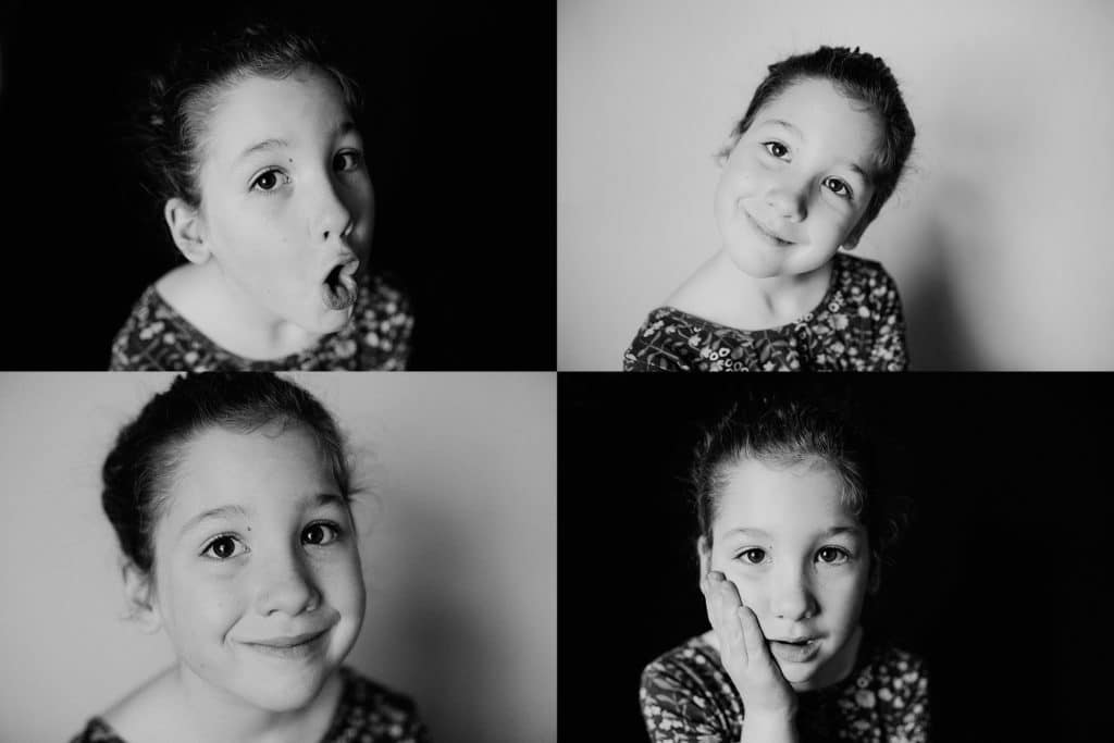 Collage of headshot of girl Boston child photographer