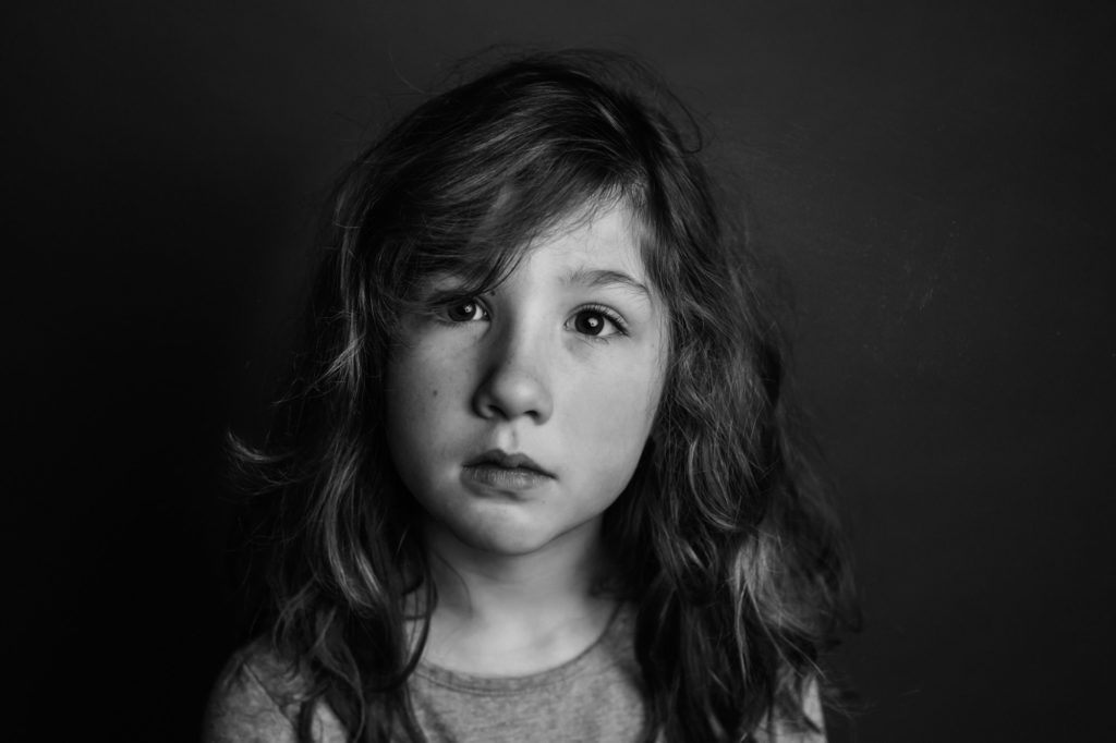 black and white portrait of a girl boston family photography