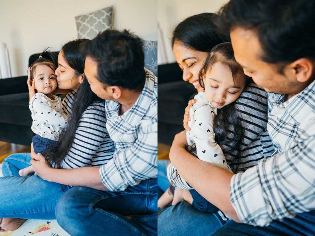 indoor family photo session in Boston home

